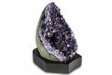 Deep Purple Amethyst Geode With Wood Base - Uruguay #368335-3